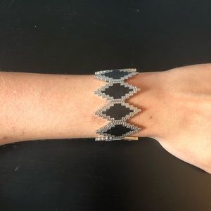 Black Diamond Leather Stretch Bracelet
